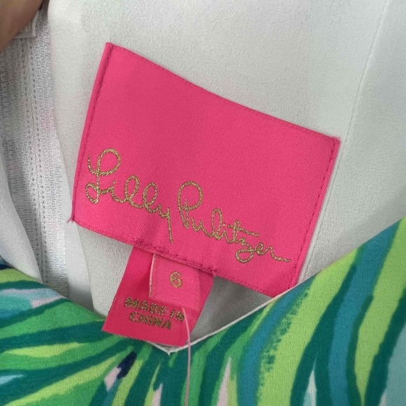 Lilly Pulitzer 6 Ivie Maxi Dress Kitten Around Fit & Flare Flutter Sleeve Lace - Picture 7 of 12